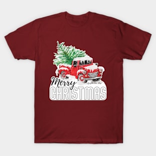 Merry Christmas, Vintage Red Truck © GraphicLoveShop T-Shirt